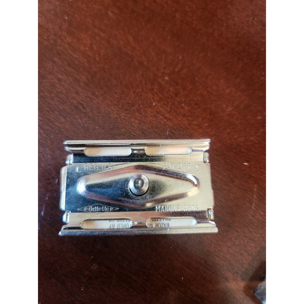GILLETTE TRAVEL RAZOR KIT IN Black LEATHER CASE Vtg. 1960's With Razor NEW - Picture 8 of 11